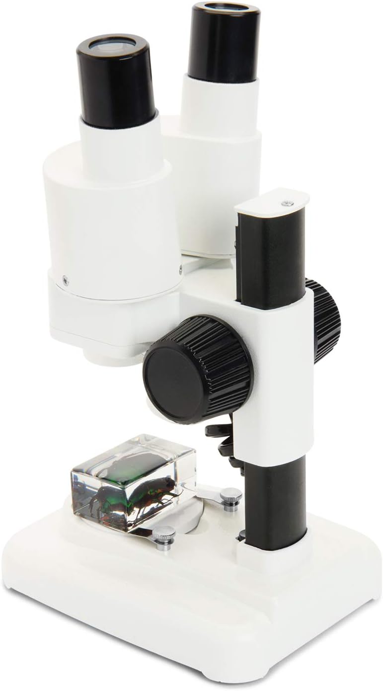 Celestron 44207 CL-S20 Stereo Microscope, 20x Magnification, White Labs CL-S20 Stereo, Labs CL-S20 S