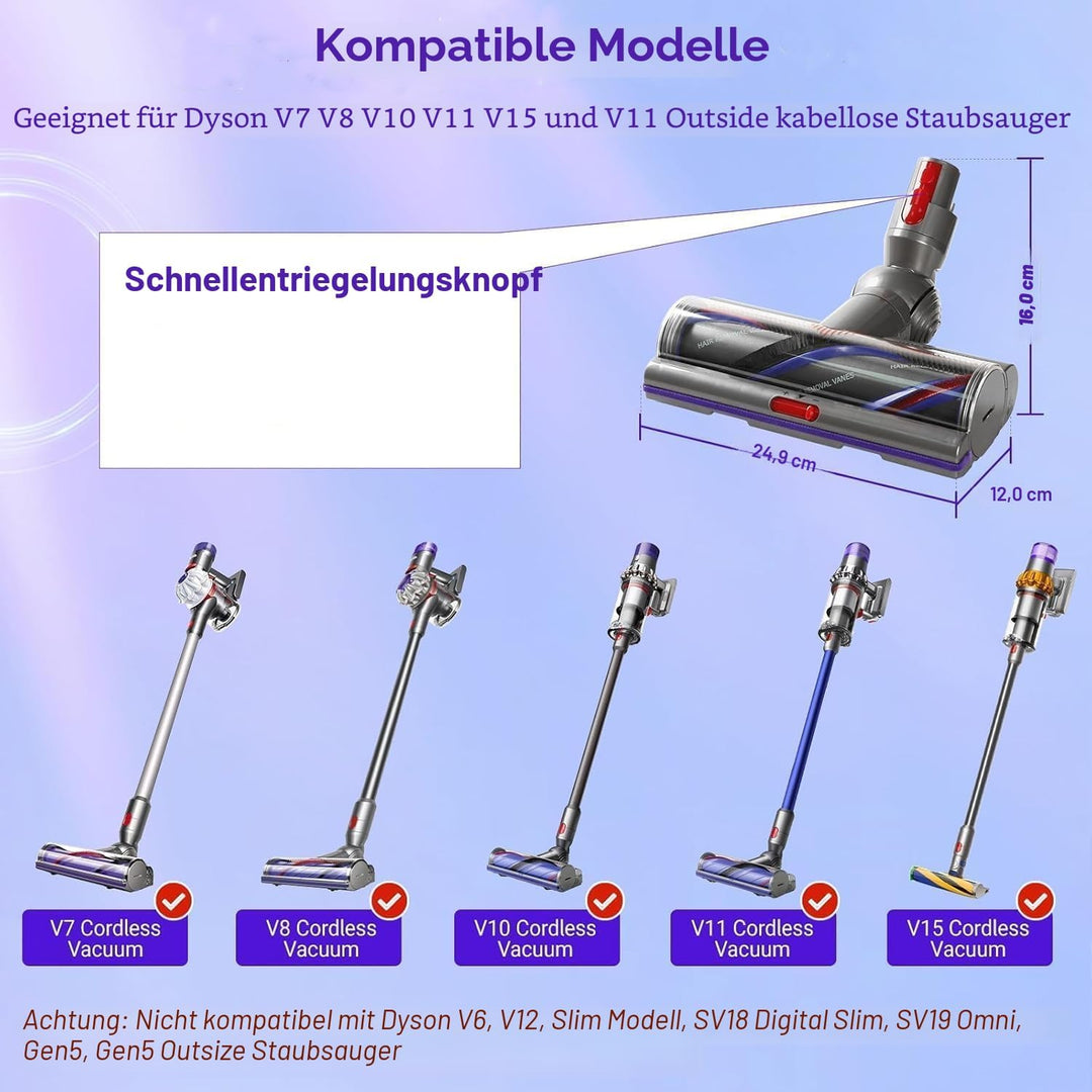 Torque Drive Bodendüse für Dyson V11 V15 V10 V8 V7 Bürste Anti-Tangle Einstellbare Saugkraft Elektri