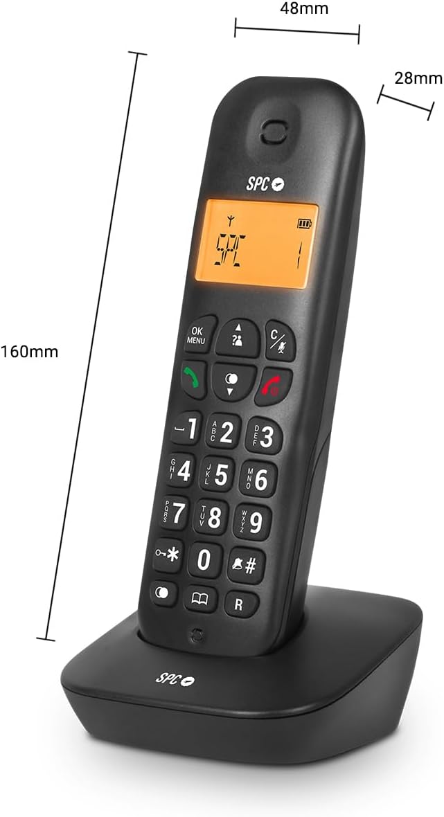 SPC Air Pro Duo – Schnurloses Festnetztelefon DÚO mit beleuchtetem Display, Anrufer-ID, Freisprechei