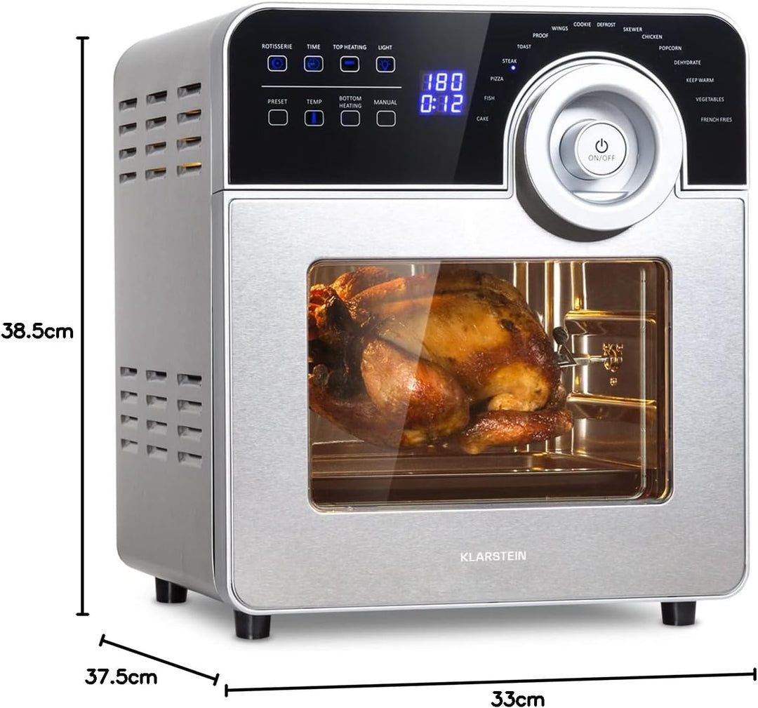 Klarstein AeroVital Cube Chef Heissluftfritteuse - 1700 W Heissluftfriteuse, Airfryer mit Touchscree