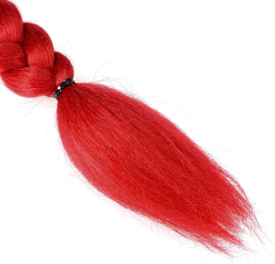 F FIERCE CYCLE Helmdekor Pigtail Braid Saugnapf für Motorrad Rot Schwarz