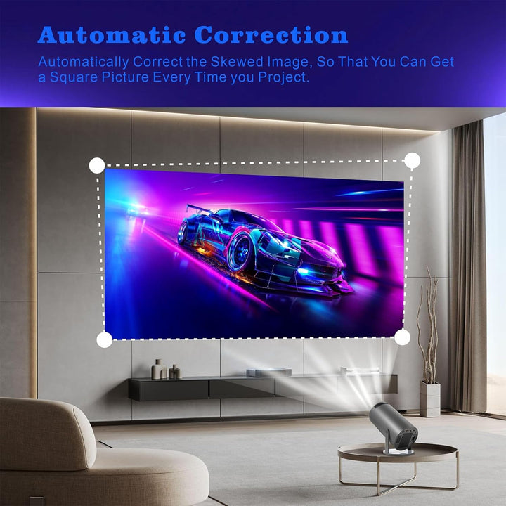 Mini Beamer, Videoprojektor 5G WiFi Bluetooth Projector 4K 200 ANSI Smart Projector.130 Zoll Bildsch