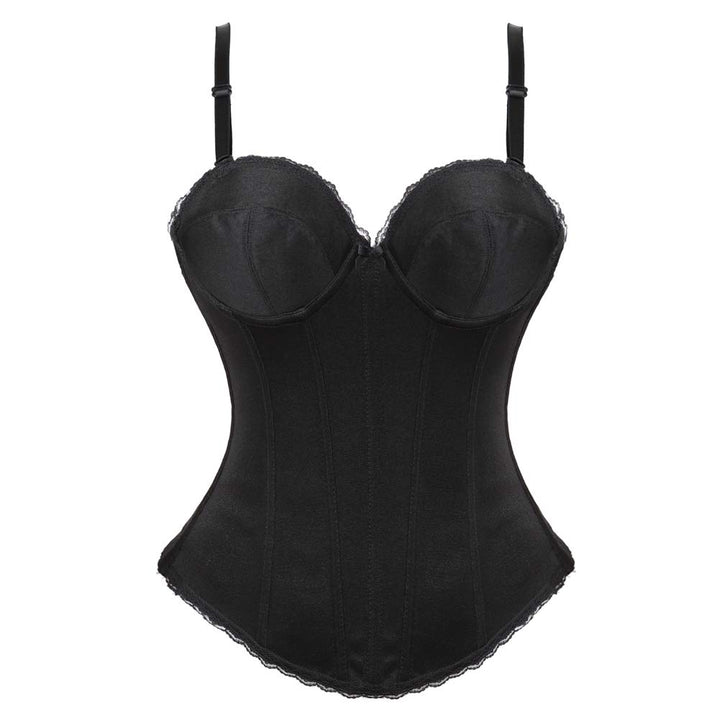 Damen Brautcorsage Korsett Unterwäsche Bustier, Schwarz