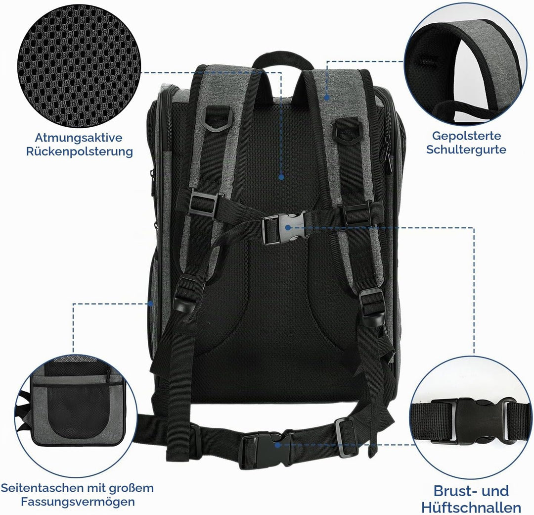 Apollo Walker Pet Carrier Backpack for Large/Small Cats and Dogs, Puppies, Safety Features and Cushi