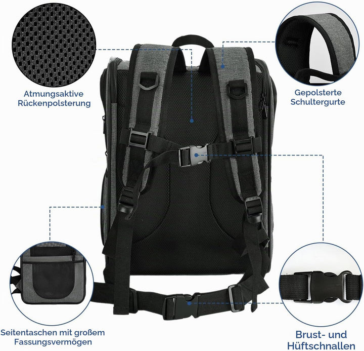 Apollo Walker Pet Carrier Backpack for Large/Small Cats and Dogs, Puppies, Safety Features and Cushi
