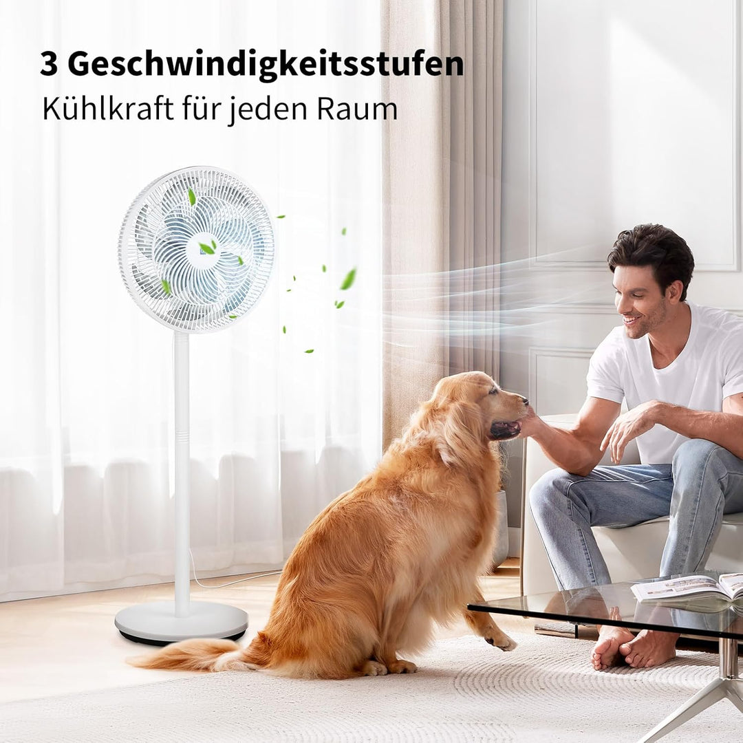 aeco AirX-Flow 100 Standventilator 2-in-1 Stand- & Tischventilator 3 Geschwindigkeitsstufen Höhenver