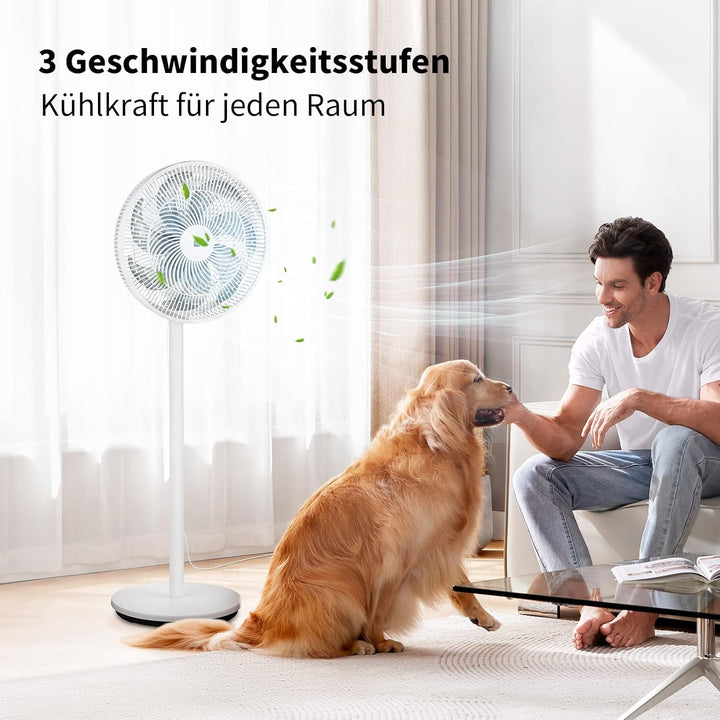 aeco AirX-Flow 100 Standventilator 2-in-1 Stand- & Tischventilator 3 Geschwindigkeitsstufen Höhenver