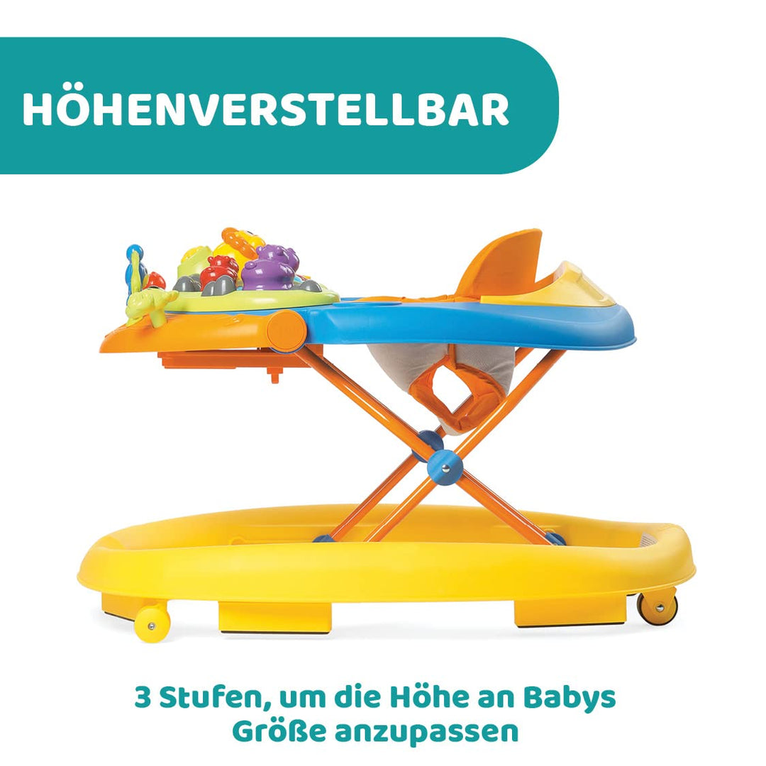 Chicco Walky Talky Baby Lauflernwagen mit Aktivitätszentrum, Spielzeug für Erste Schritte mit 3D-Spi