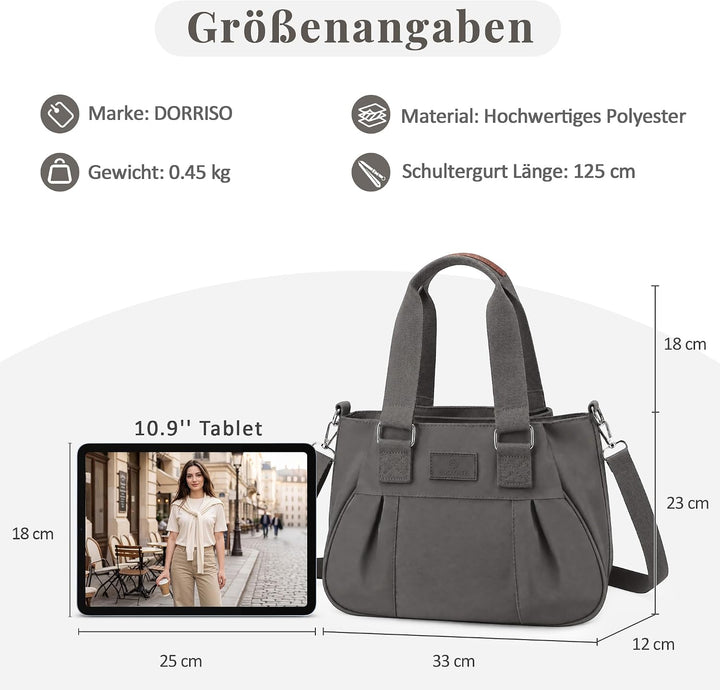 DORRISO Umhängetasche Damen Handtasche Reise Schultertasche Leicht Umhängetaschen Arbeit Täglich Url