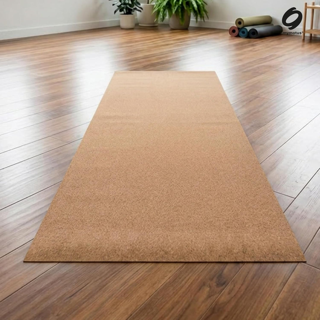 Kork Yogamatte rutschfest | inkl. Tragegurt | 183x61x0,5cm | extra dick & breit | Öko Gymnastikmatte