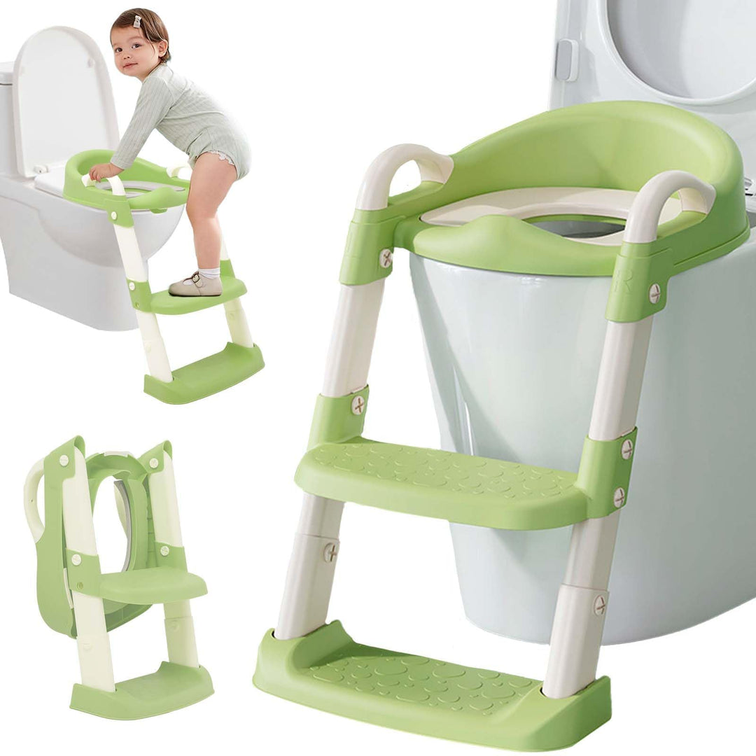 Töpfchen Toilettensitz Baby mit Treppe, Kinder WC Sitz Toilette Toilettentrainer Höhenverstellbar un