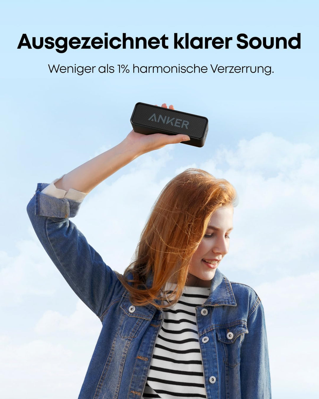 Anker SoundCore Kompakter Bluetooth 4.2 Lautsprecher, 24 Stunden Wiedergabe, Intensiver Bass, Integr