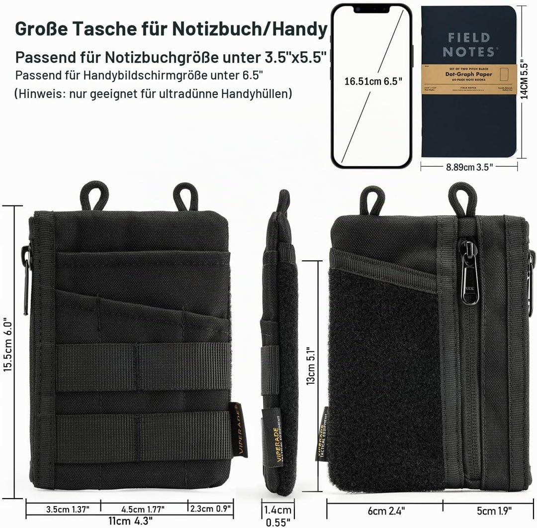 VIPERADE VE16 EDC Pouch Klein EDC Organizer Werkzeugtasche mit 7 Taschen,EDC Organizer Tasche für He