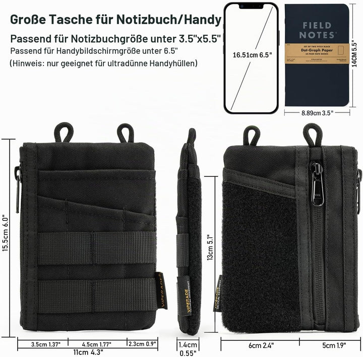 VIPERADE VE16 EDC Pouch Klein EDC Organizer Werkzeugtasche mit 7 Taschen,EDC Organizer Tasche für He