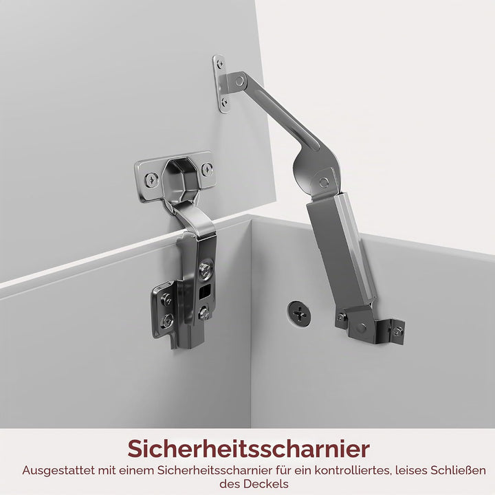 Vida Designs Leon Stauraum Ottomane Holztruhe mit Deckel Sitzhocker Fensterbank Decken Bettzeug Spie