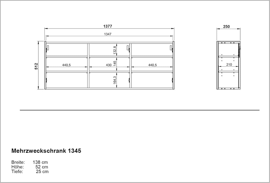 Germania Schuhschrank 1345-513 GW-Libbiano, in Weiss/Navarra-Eiche-Nb., mit geringer Tiefe, 138 x 52