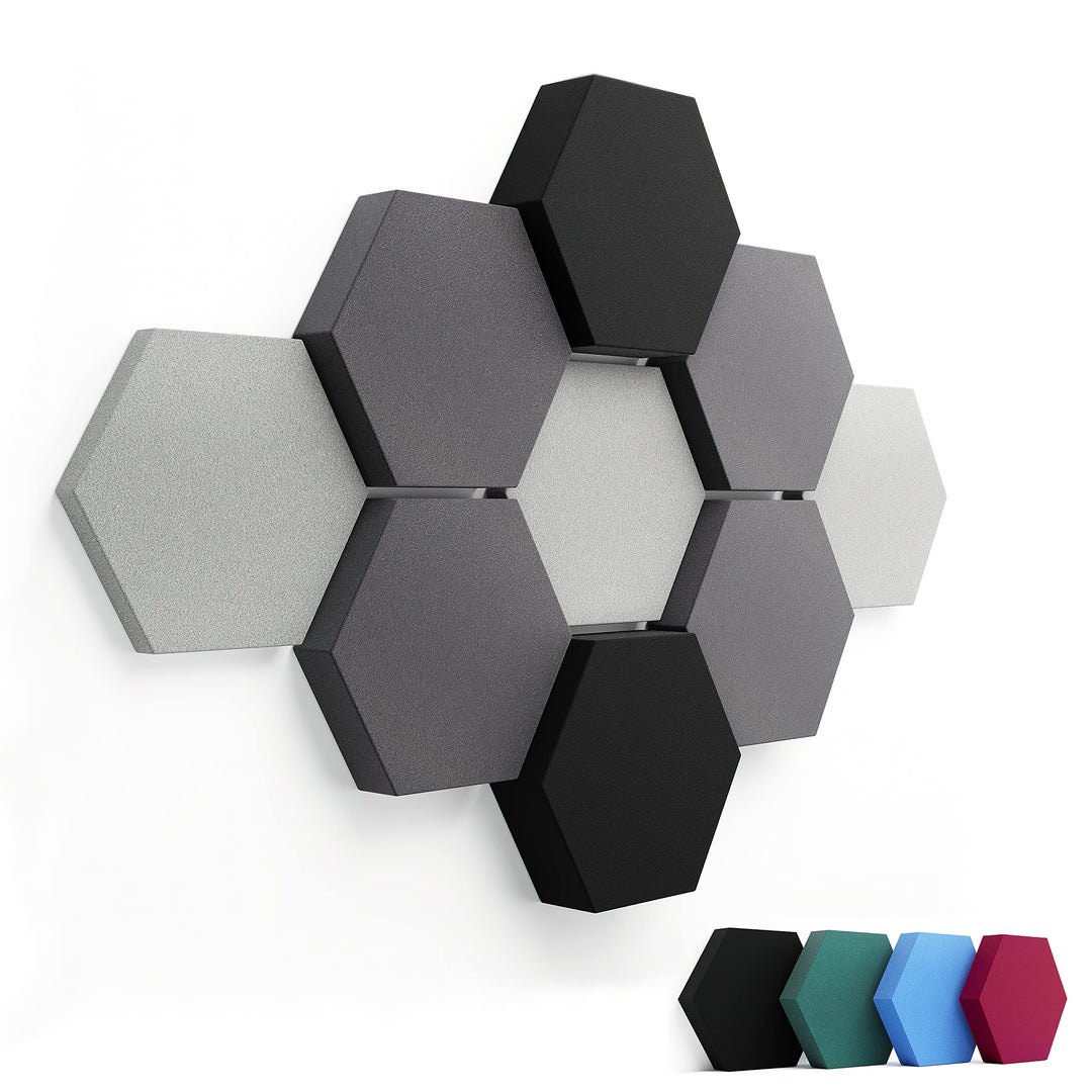 FENNEXT ® Velvet Schallabsorber Wand - Dekorative Hexagon Akustikpaneele für Gaming, YouTube Studio,
