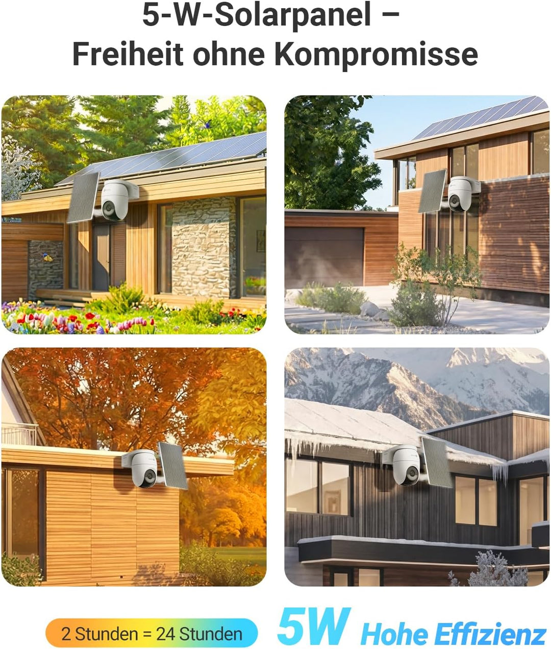 EZVIZ CB8 Lite 4K Überwachungskamera Aussen Akku Solar, 360° Schwenkbare WLAN Kamera Outdoor Kabello