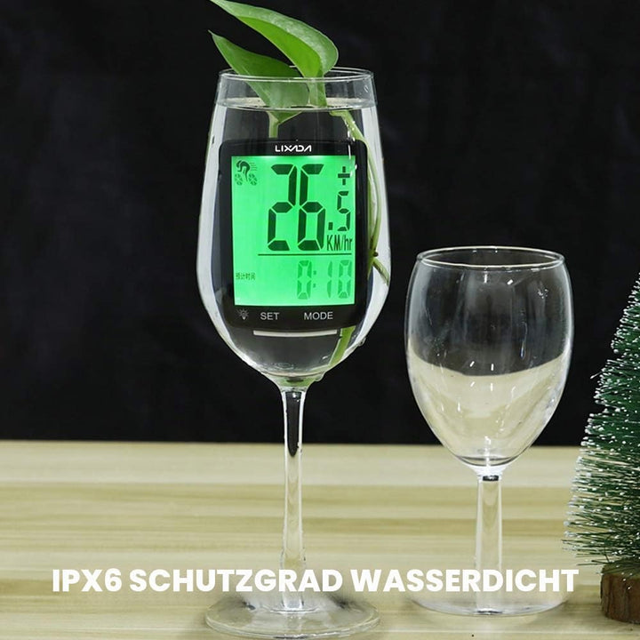 Lixada Fahrradcomputer Drahtloser multifunktionaler LCD-Bildschirm Fahrrad Regendichter Tachometer K
