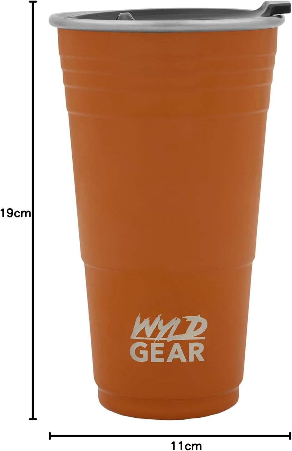 Wyld Gear WYLD Becher aus Edelstahl, vakuumisoliert, Partybecher mit Deckel, 680 ml, Burnt Orange Bu