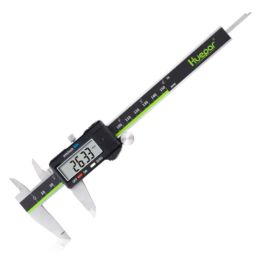 Huepar Digitaler Messschieber -Edelstahl Messschieber, Elektronisches Mikrometer mit grossem LCD-Bil