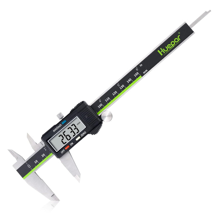 Huepar Digitaler Messschieber -Edelstahl Messschieber, Elektronisches Mikrometer mit grossem LCD-Bil
