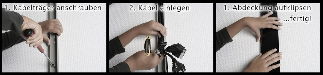 TV Design Aluminium Kabelkanal in schwarz Hochglanz lackiert in verschiedenen Längen von ALUNOVO (Lä