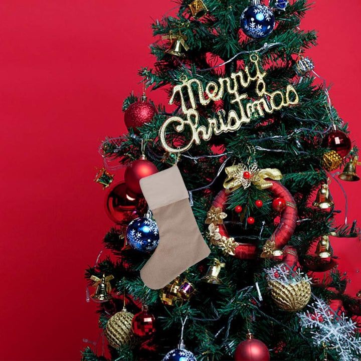 Sackleinen Weihnachtsstrumpf Weihnachten Socken Sackleinen Geshenkbeutel Weihnachtsdekoration Weihna