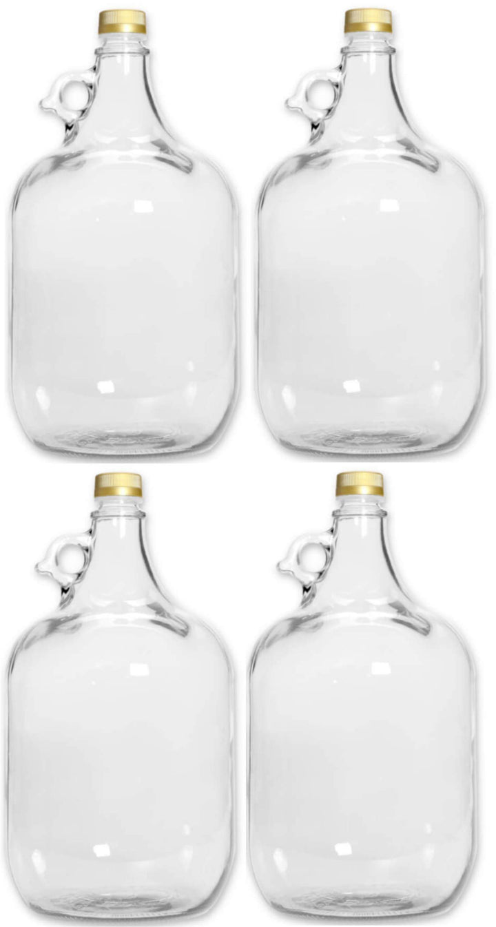 lilawelt24 4 x 5L GLASBALLON Weinballon GÄRBALLON GLASFLASCHE Flasche Gallone Leere Glasflasche zum