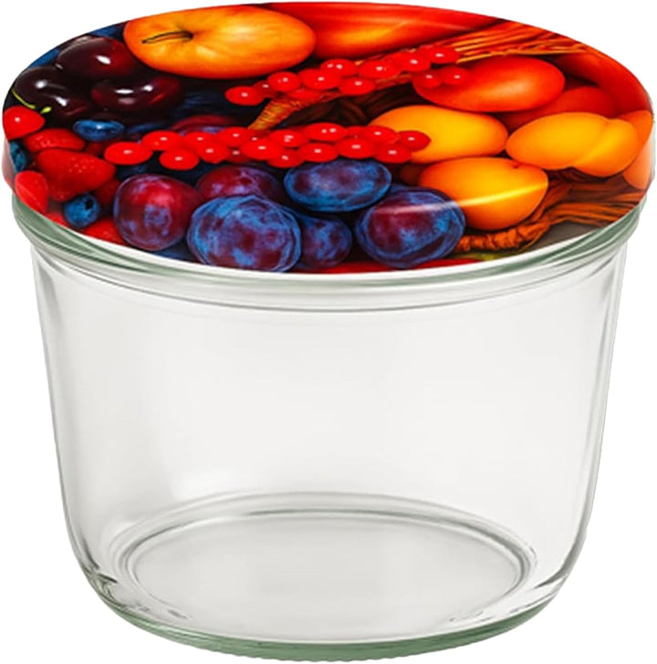 Vitrea 100x Marmeladengläser 230 ml - mit Deckel Obst TO 82 - Einmachgläser zum befüllen mit Schraub
