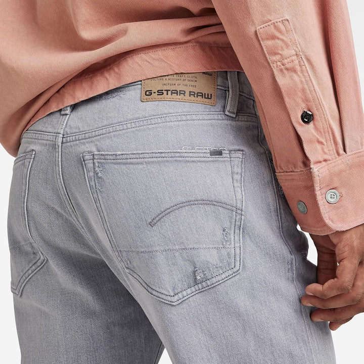 G-STAR RAW Herren 3301 Slim Jeans 31W / 32L Grau (Sun Faded Ripped Skyrocket 51001-d324-d901), 31W /