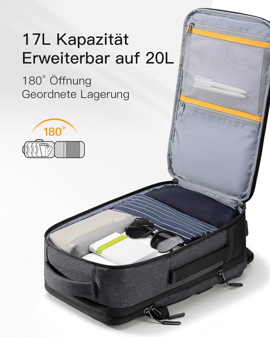 Inateck 17-20L Ryanair Handgepäck 40x20x25 Reiserucksack damen herren, Laptop Rucksack kompatibel mi