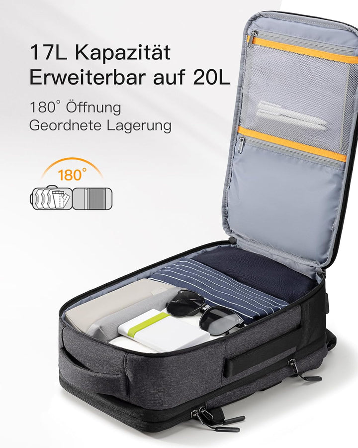 Inateck 17-20L Ryanair Handgepäck 40x20x25 Reiserucksack damen herren, Laptop Rucksack kompatibel mi