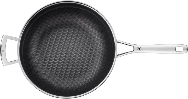 WMF Set 2-teilig Profi Resist Wokpfanne 28 cm, Wokpfanne Induktion, Mehrschichtmaterial vollbeschich