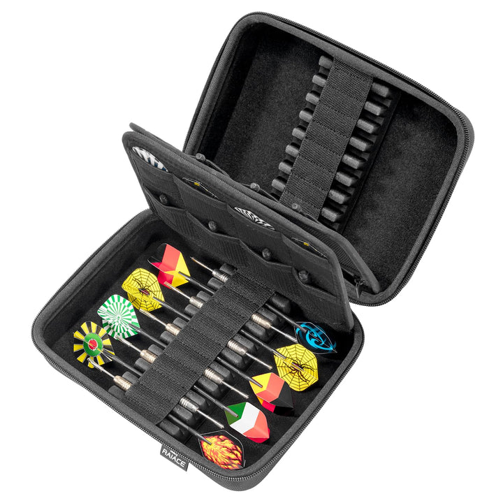 RAIACE Hartschalen-Dartkoffer für 18 Dartpfeile mit Stahlspitze oder weicher Spitze, Dart-Tragekoffe