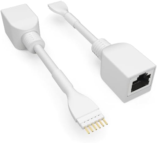 Litcessory RJ45 auf 6-Polig Ethernet-Adapter für Philips Hue Lightstrip Plus (2 Stück - Ein Paar, We