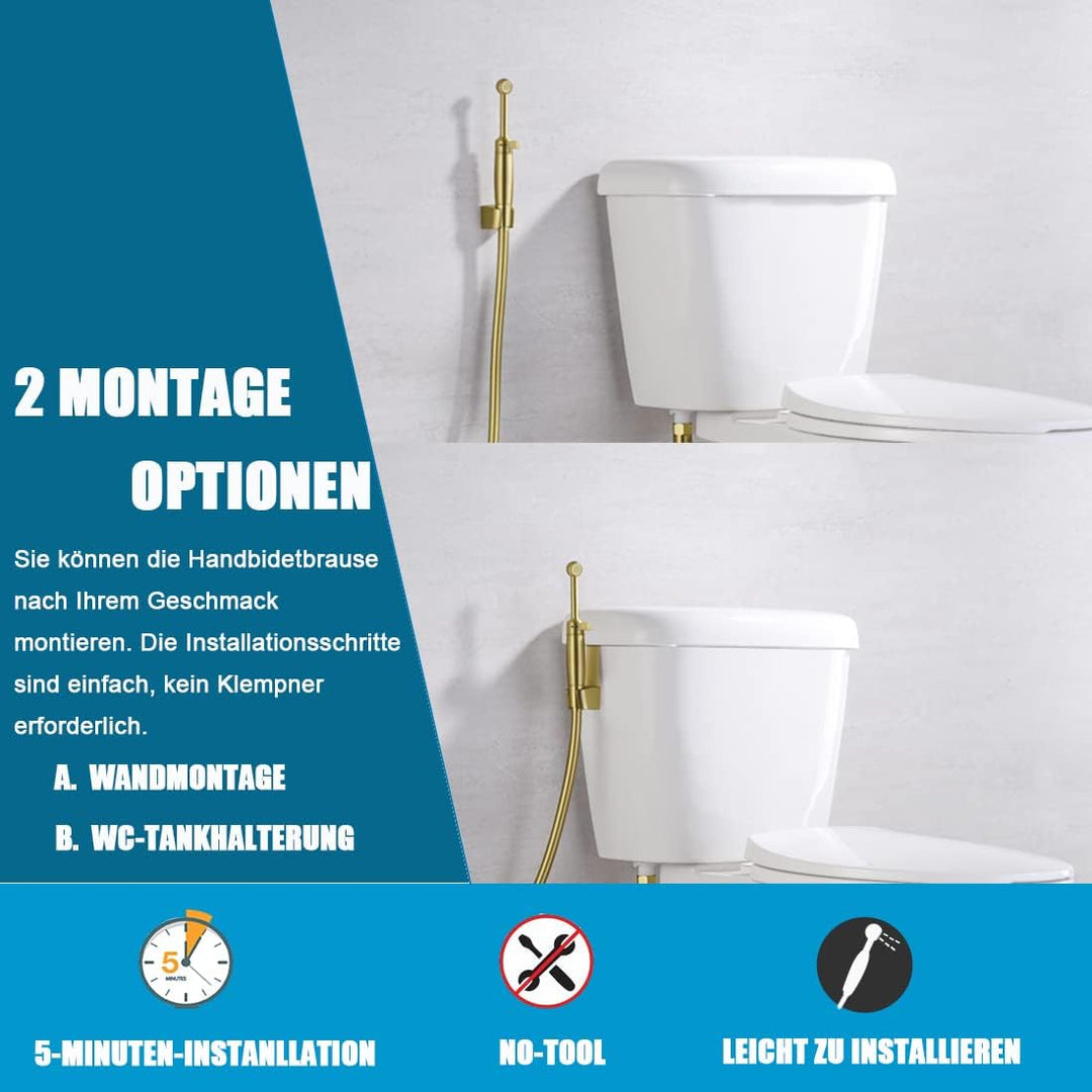 Bidet Handbrause Toilette Uvish Bidet Aufsatz Duschkopf mit Bidet Armaturen WC Hand Bidet Sprayer fü