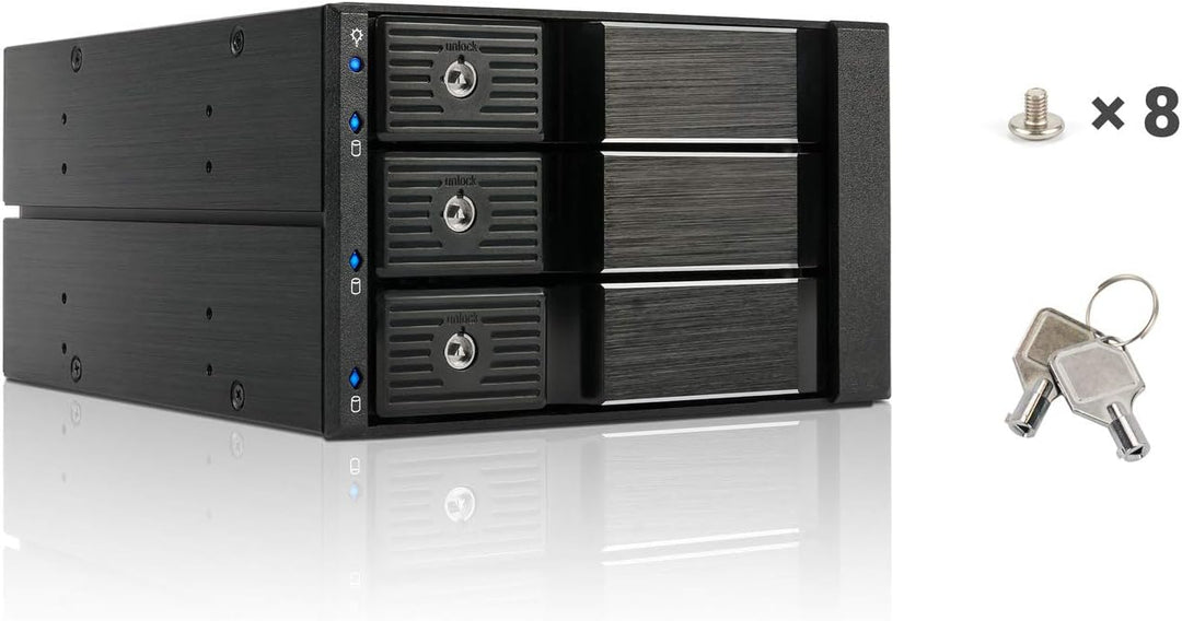 FANTEC 2185 BP-SA2131 SAS I,II + SATA I,II,III Backplane für 3X 3,5" HDD in einem 2X 5,25" Einschub.