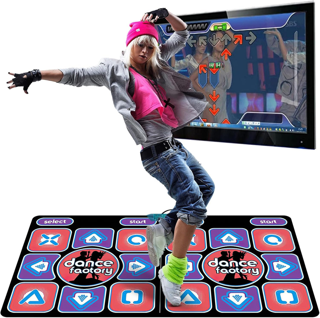 Tanzmatte für Kinder, doppelte Tanzmatte für TV, elektronisch mit kabellosem Controller, rutschfest,