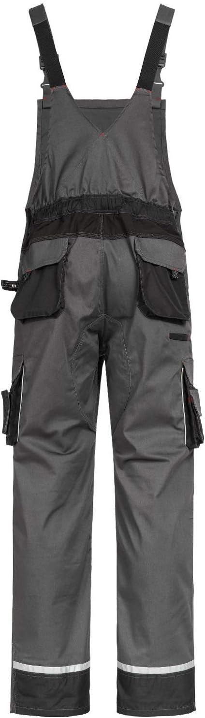 Nitras Motion Tex Pro FX Lange Arbeitshose für Damen/Herren - Latz-Bundhose 42 Grau, 42 Grau