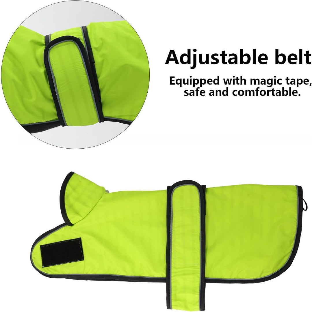 Geyecete Hunde Regenmantel,Einstellbar Wasserdicht Hundejacke für Dackel,Regenmantel mit reflektiere