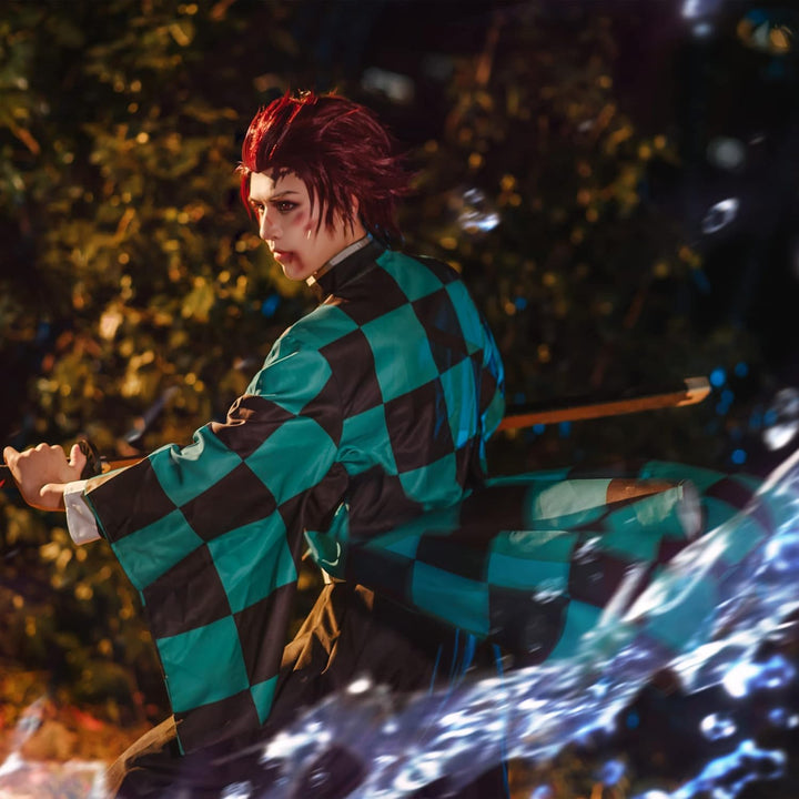 Agatsuma Zenitsu Cosplay Kimono Vollständiger Satz Anime Zenitsu Cosplay Kostüm Erwachsene, Grü