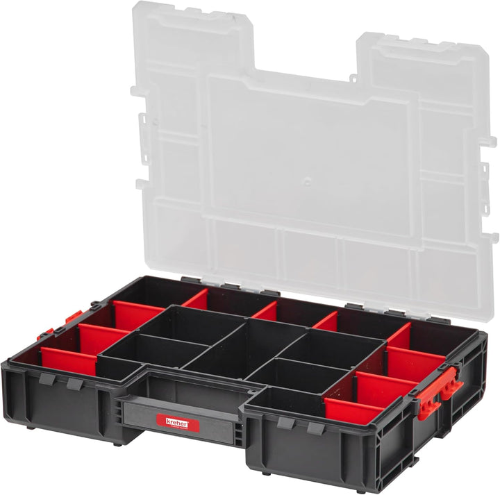 Set: 2 x Sortimentskasten Organizer mit variablen Einteilern und seitliche Verriegelung von Kreher,