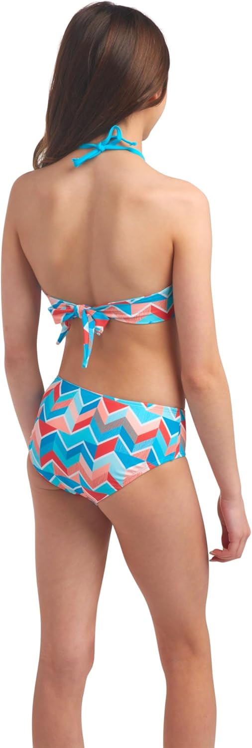 Kanu Surf Mädchen Mahina Halter Bikini Beach Sport 2-piece Swimsuit Bikini-Set 4 Rubin, Blau, Zickza