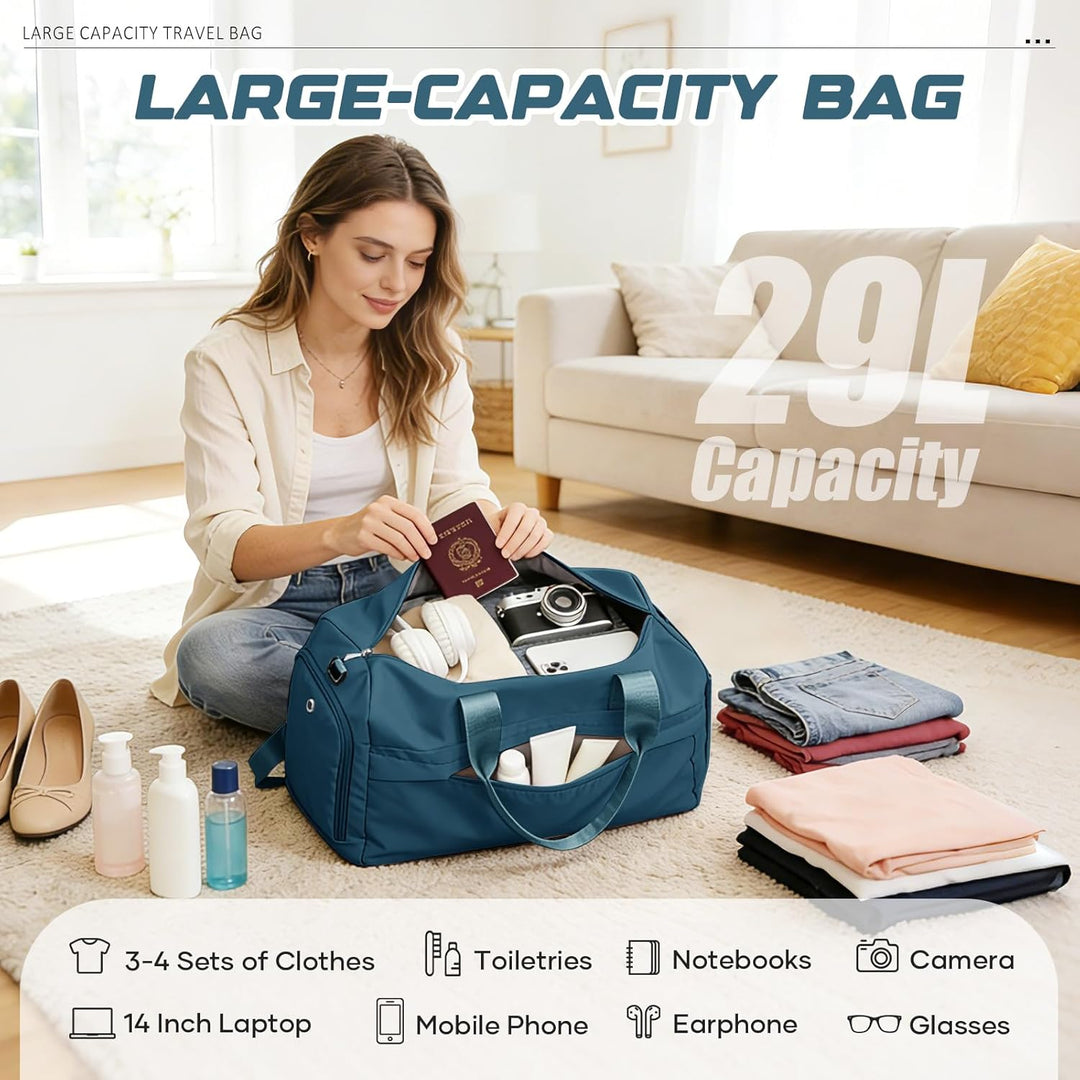 Sport Duffel Bag Damen Herren Sporttasche mit Schuhfach & Nassfach Reisetasche Handgepäck Tasche Spo