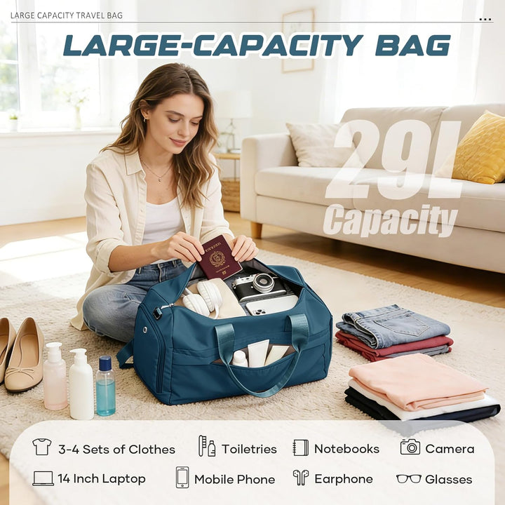 Sport Duffel Bag Damen Herren Sporttasche mit Schuhfach & Nassfach Reisetasche Handgepäck Tasche Spo