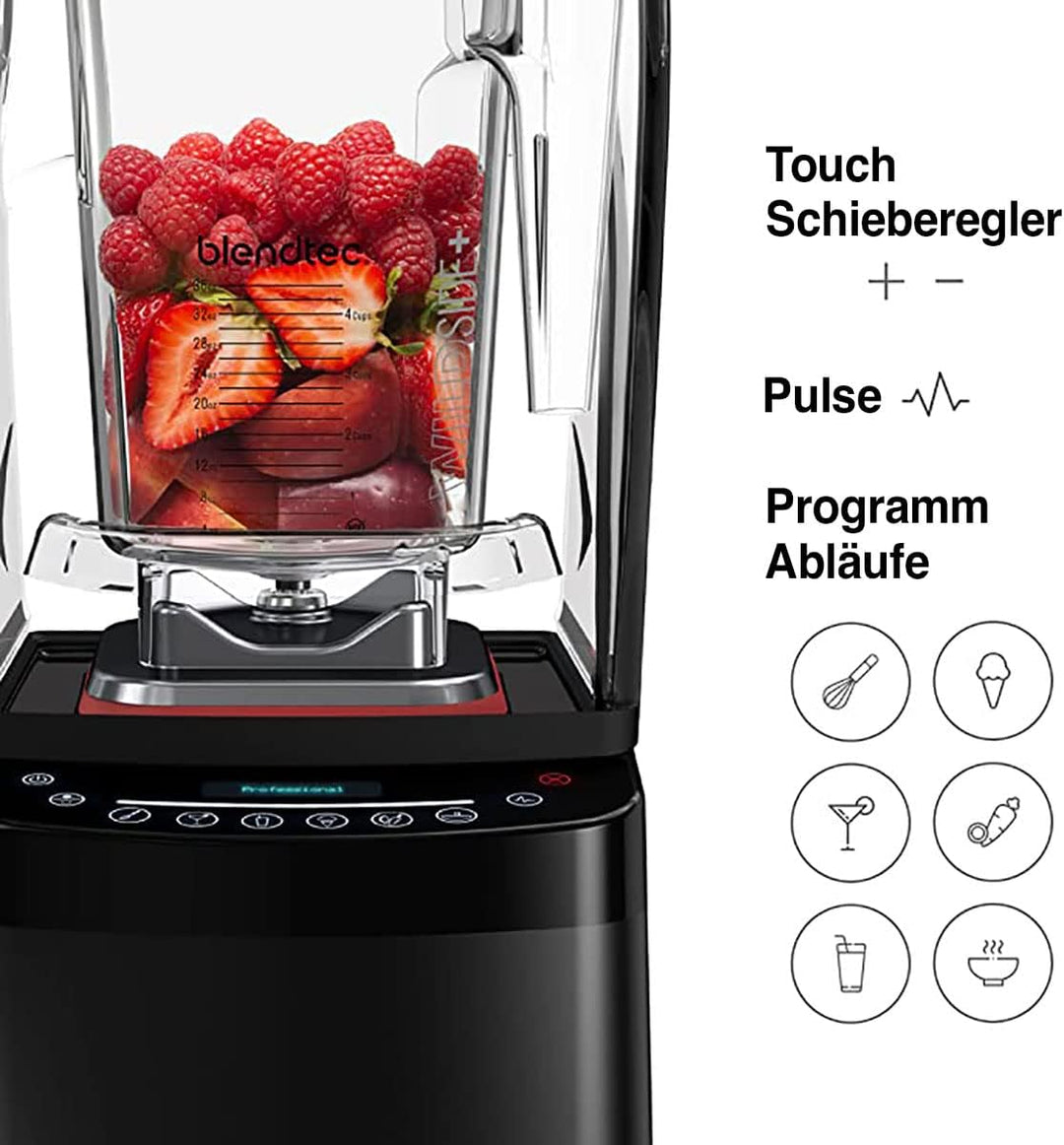 Blendtec P800D4601-EU Professional 800 Hochleistungsmixer/Blender, 2.66 liters, Schwarz, Single