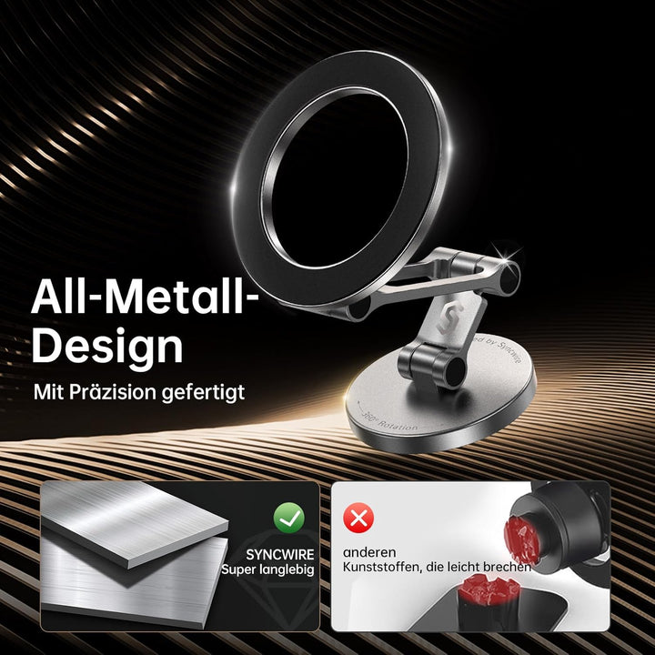SYNCWIRE Handyhalterung Auto für MagSafe Autohalterung [Flexible DREI Achsen] Ganzmetall Magnetische