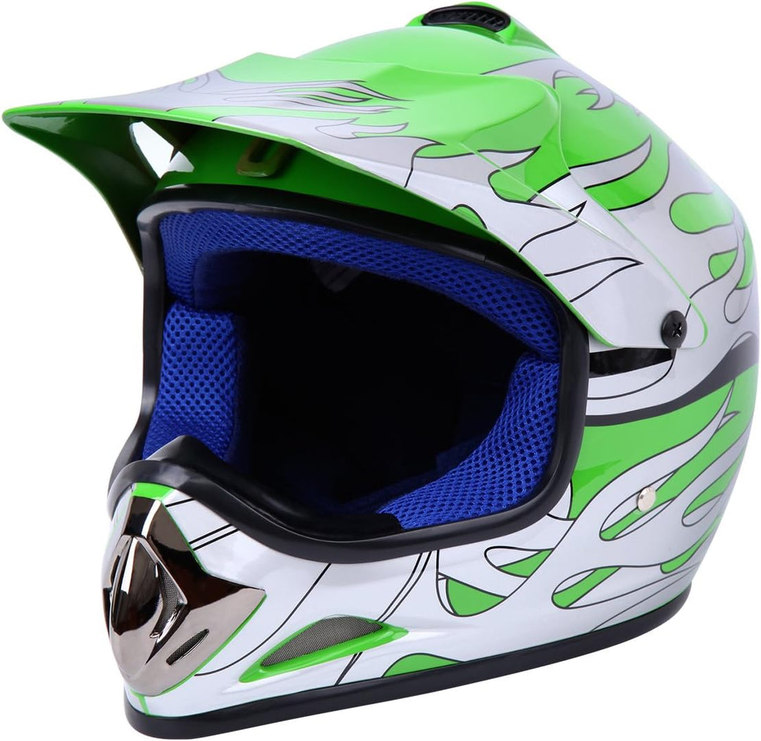 Samger DOT Jugend Kinder Off Road Helm Motocross Helm Dirt Bike ATV Motorradhelm Handschuhe+Brille L