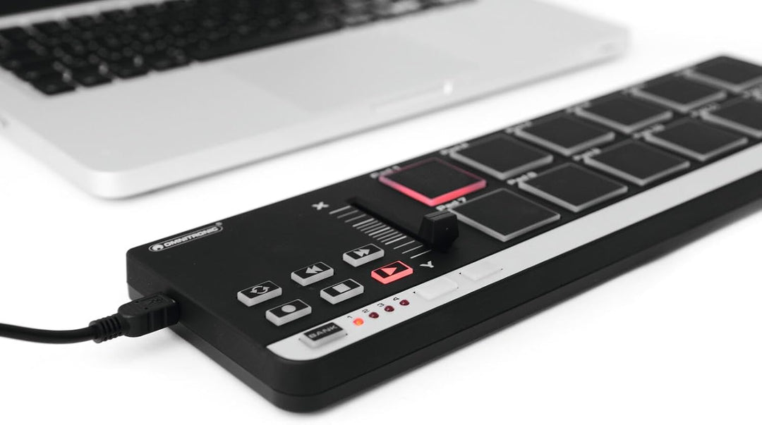 Omnitronic PAD-12 MIDI-Controller | USB-MIDI-Controller mit 12 Pads für Musiker, Produzenten und DJs